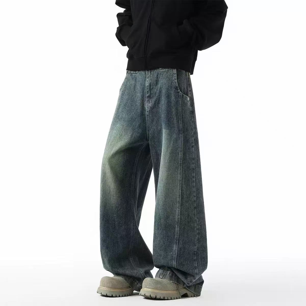Washed Wide-Leg Jeans