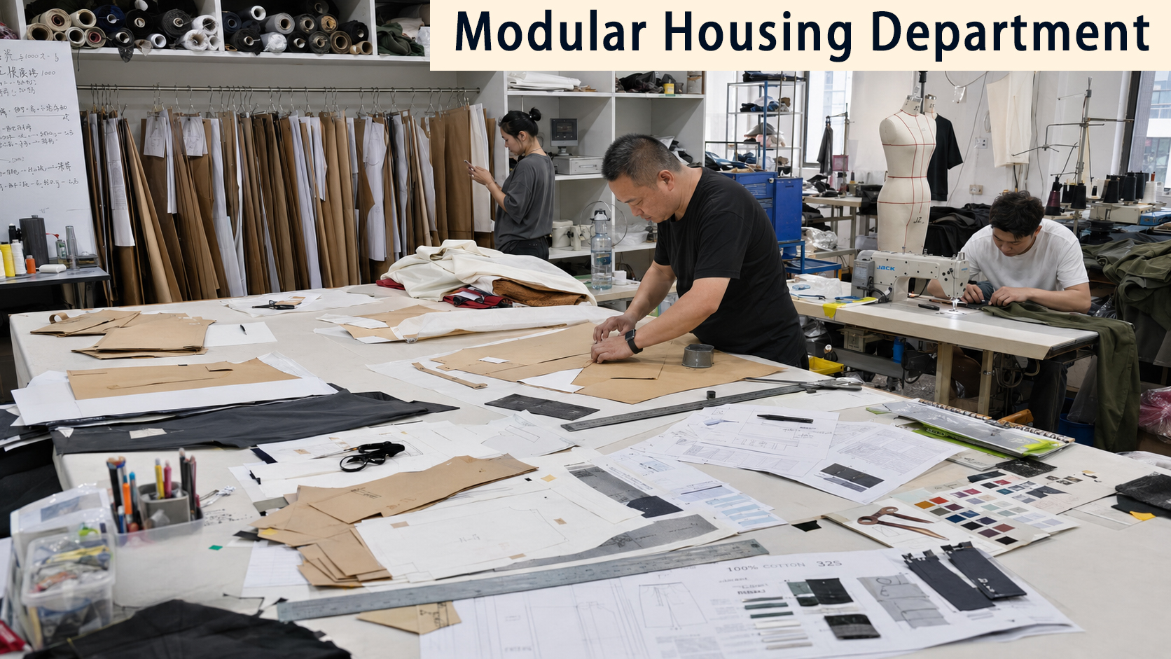 Pattern and sample room at YILI Clothing